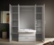 Drehtürenschrank >Vesala< 4 Türen, 3 Schübe, Weiß / Spiegel - 180x195x56cm (BxHxT)