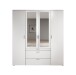 Drehtürenschrank >Vesala< 4 Türen, 3 Schübe, Weiß / Spiegel - 180x195x56cm (BxHxT)