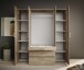 Drehtürenschrank >Vesala< 4 Türen, 3 Schübe, Mauvella Oak / Spiegel - 180x195x56 (BxHxT)