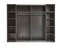 Dreh-/Schwebetürenschrank >Daria< 10 Böden, Viking Oak  / Graphit - 267x210x60,4 (BxHxT)