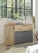 Sideboard >Daria< 1 Tür, 3 Schübe, Viking Oak Dekor / Graphit - 125x82,6x40cm (BxHxT)