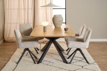 Schalenstuhl >Eddie< (2er-Set) drehbar, Bezug beige, Spidergestell - 59x81x56 (BxHxT)