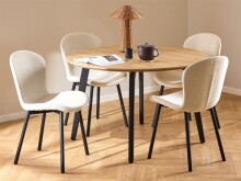 Essgruppe >Cadiz< (5-teilig) beige Eiche Dekor -...