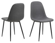 Essgruppe >Wicklow< (5-teilig) dunkelgrau / Batis grau - 140x75x80 (BxHxT)