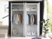 Drehtürenschrank >Kevo< 4 Türen, 2 Stangen, 2 Böden, Weiß, Dekor - 180x225x52cm (BxHxT)