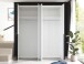 Drehtürenschrank >Kevo< 4 Türen, 2 Stangen, 2 Böden, Weiß, Dekor - 180x225x52cm (BxHxT)