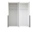 Drehtürenschrank >Kevo< 4 Türen, 2 Stangen, 2 Böden, Weiß, Dekor - 180x225x52cm (BxHxT)