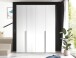 Drehtürenschrank >Kevo< 4 Türen, 2 Stangen, 2 Böden, Weiß, Dekor - 180x225x52cm (BxHxT)