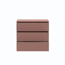 Schubkastenkommode >ALICE SPRINGS< 3 Schübe, push to open, terrakottafarbig - 94,8x83,1x41,5 (BxHxT)