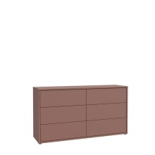 Sideboard >ALICE SPRINGS< 6 Schübe, push to open, terrakottafarbig - 154,5x83,1x41,5cm (BxHxT)