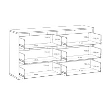 Sideboard >ALICE SPRINGS< 6 Schübe, push to open, terrakottafarbig - 154,5x83,1x41,5cm (BxHxT)