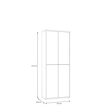 Schuhschrank >ALICE SPRINGS< 4 Türen, push to open, sandfarbig - 74,5x191,9x34,9cm (BxHxT)