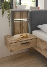 Schlafzimmer-Set >Daria< (3-teilig) Kleiderschrank, Bett, Kommode, Viking Oak Dekor / graphit