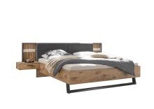 Schlafzimmer-Set >Daria< (3-teilig) Kleiderschrank, Bett, Kommode, Viking Oak Dekor / graphit