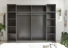 Schlafzimmer-Set >Daria< (3-teilig) Kleiderschrank, Bett, Kommode, Viking Oak Dekor / graphit