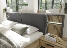 Schlafzimmer-Set >Daria< (3-teilig) Kleiderschrank, Passepartout , Bett, Viking Oak / Graphit