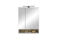 Badezimmer-Set >Denver< (4-tlg.) in grau / Evoke Eiche Dekor - 200x195x35 (BxHxT)