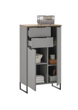 Badezimmer-Set >Denver< (4-tlg.) in grau / Evoke Eiche Dekor - 220x195x35 (BxHxT)