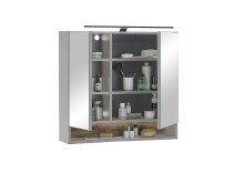 Badezimmer-Set >Denver< (4-tlg.) in grau / Evoke Eiche Dekor - 220x195x35 (BxHxT)