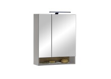 Badezimmer-Set >Denver< (3-tlg.) in grau matt / Evoke Eiche Dekor - 140x195x35 (BxHxT)