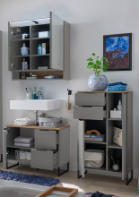 Badezimmer-Set >Denver< (3-tlg.) in grau matt /...