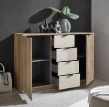 Schlafzimmer-Set >Danao< (3-teilig) in Mauvella Oak Dekor / Kashmir