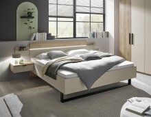 Schlafzimmer-Set >Danao< (2-teilig) Doppelbett + Kleiderschrank, Mauvella Oak Dekor / Kashmir