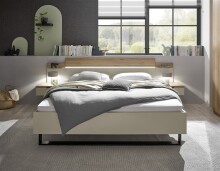Schlafzimmer-Set >Danao< (2-teilig) Doppelbett + Kleiderschrank, Mauvella Oak Dekor / Kashmir