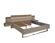 Schlafzimmer-Set >Danao< (2-teilig) Doppelbett + Kleiderschrank, Mauvella Oak Dekor / Kashmir
