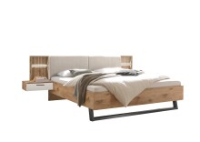 Schlafzimmer-Set >Daria< (4-teilig) Schrank, Passepartout, Bett, Kommode,  Viking Oak / weiss