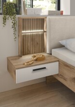 Schlafzimmer-Set >Daria< (3-teilig) Kleiderschrank, Doppelbett, Kommode,  Viking Oak / weiss