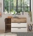 Schlafzimmer-Set >Daria< (3-teilig) Kleiderschrank, Doppelbett, Kommode,  Viking Oak / weiss