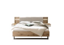 Schlafzimmer-Set >Daria< (3-teilig) Kleiderschrank, Passepartout, Bett, Viking Oak / weiss