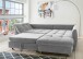 Polsterecke >Allin< Schlaffunktion, 6 Kissen, Bezug Grau / Flamingo - 250x66x190 (BxHxT)