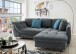 Polsterecke >Allin< Schlaffunktion, 6 Kissen, Bezug anthrazit/denim - 250x66x190 (BxHxT)