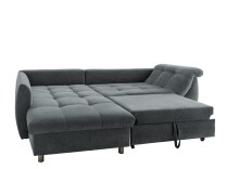 Polsterecke >Allin< Schlaffunktion, 6 Kissen, Bezug anthrazit/denim - 250x66x190 (BxHxT)