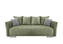 Schlafsofa >Phedra< in 9757 Corto grün, Mikrofaser/Stoff - 242x90x131cm (BxHxT)