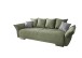 Schlafsofa >Phedra< in 9757 Corto grün, Mikrofaser/Stoff - 242x90x131cm (BxHxT)