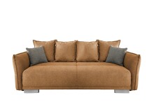 Schlafsofa >Phedra< in 9760 Corto curry, Mikrofaser/Stoff - 242x90x131cm (BxHxT)