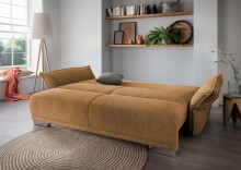 Schlafsofa >Phedra< in 9760 Corto curry, Mikrofaser/Stoff - 242x90x131cm (BxHxT)