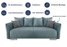 Schlafsofa >Phedra< in 9760 Corto curry, Mikrofaser/Stoff - 242x90x131cm (BxHxT)