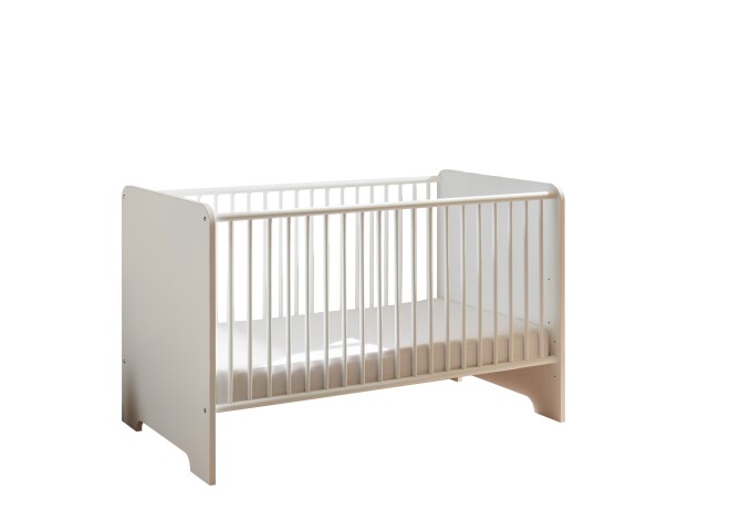 Babybett >Spice< in Weiß / Weiß Hochglanz - 78x87x143 (BxHxT)