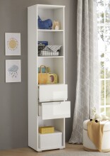 Standregal >Spice< in Weiß / Weiß Hochglanz - 45x209x35 (BxHxT)