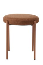 Sitzhocker (4er-Set) >PELICAN< in rostfarbig, Stoff und Stahl - 40x48x40cm (BxHxT)