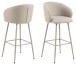 Barhocker >Eleanor< (2er-Set) 4-Fußgestell, in Stoff beige - 54x105x52 (BxHxT)