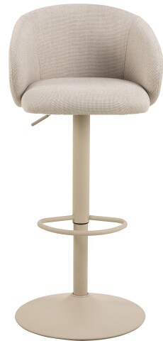 Barhocker >Eleanor< Trompetenfuß mit Fußstütze, Bezug beige  - 53x110x56cm (BxHxT)