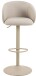 Barhocker >Eleanor< Trompetenfuß mit Fußstütze, Bezug beige  - 53x110x56cm (BxHxT)