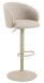 Barhocker >Eleanor< Trompetenfuß mit Fußstütze, Bezug beige  - 53x110x56cm (BxHxT)