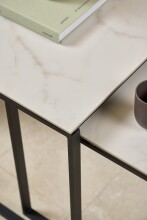 Satztisch >Katrine< (2er-Set) Glas-Keramik, weiss - 50x55x50 + 43x43x50 cm (BxHxT)