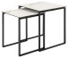 Satztisch >Katrine< (2er-Set) Glas-Keramik, weiss - 50x55x50 + 43x43x50 cm (BxHxT)